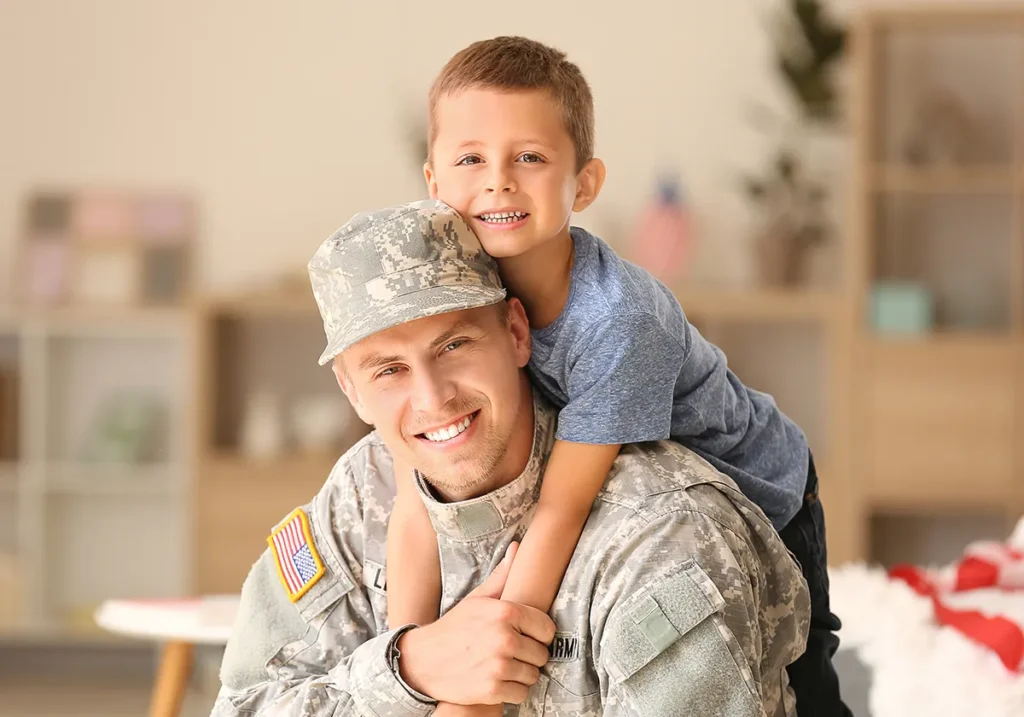 veteran with son