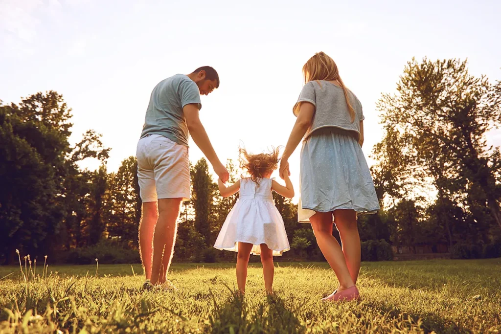 Family in park